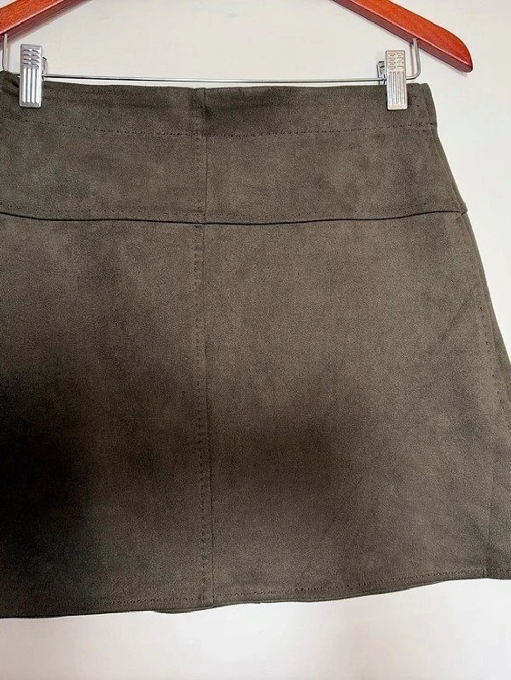Max Studio Faux Suede A-Line Miniskirt Brown Small